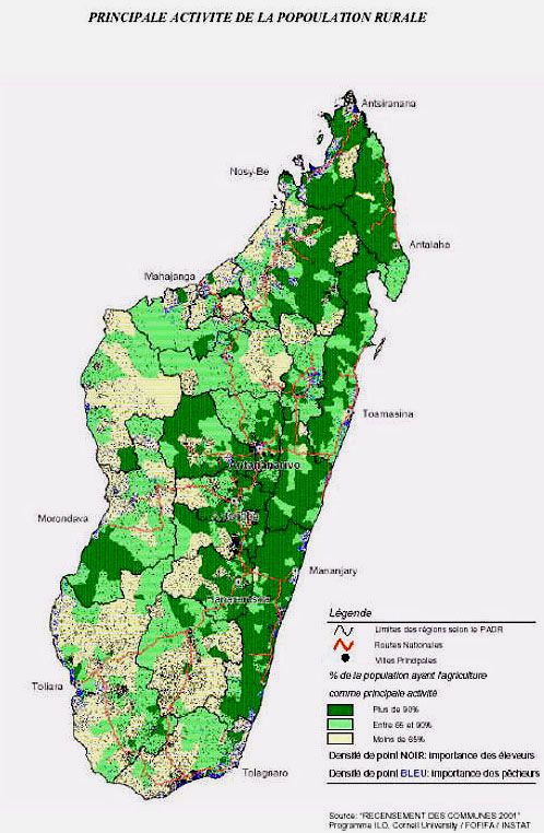 map image - PRINCIPALE ACTIVITE DE LA POPOULATION RURALE